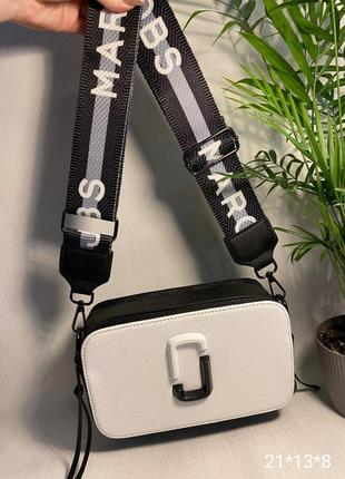 Женская сумка экокожа сумка через плечо из экокожи турочина в стиле mark jacobs в стиле марк, яблочный джейко-бс черная белая