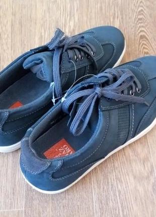Темно-сині чоловічі кросівки-черевики mazaro з натурального нубуку3 фото