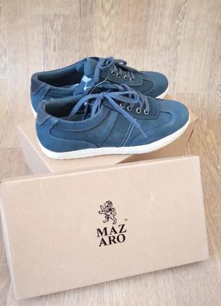 Темно-сині чоловічі кросівки-черевики mazaro з натурального нубуку5 фото