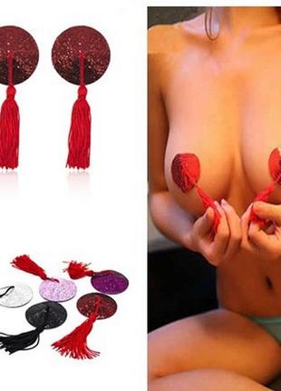 Силіконові наклейки на соски з пензликами