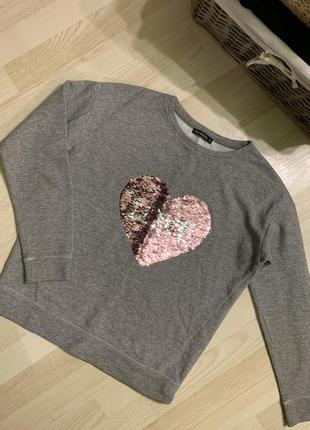 Світшот, худі, толстовка с сердцем, паетки