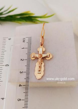 Золотий хрестик золотой крестик 585 пробы1 фото