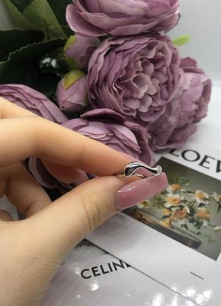 Серебряное кольцо «волна»