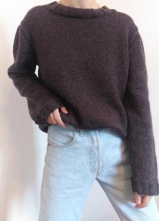 Винтажный свитер джемпер оверсайз шерстяной свитер винтаж джемпер ручная работа пуловер реглан лонгслив2 фото