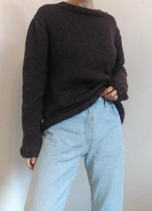 Винтажный свитер джемпер оверсайз шерстяной свитер винтаж джемпер ручная работа пуловер реглан лонгслив5 фото