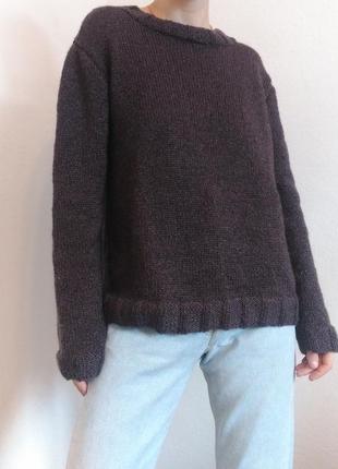 Винтажный свитер джемпер оверсайз шерстяной свитер винтаж джемпер ручная работа пуловер реглан лонгслив7 фото