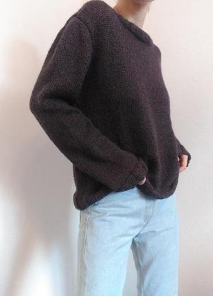 Винтажный свитер джемпер оверсайз шерстяной свитер винтаж джемпер ручная работа пуловер реглан лонгслив8 фото