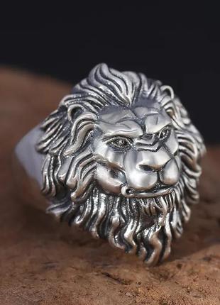 Кольцо мужское лев детализированное5 фото