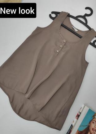 Блуза жіноча прямого крою під шовк коричневого кольору кави від бренду new look 38