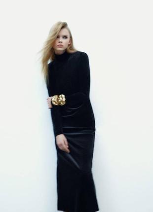 Бархатне плаття міді zara 6
