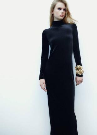Бархатне плаття міді zara 5