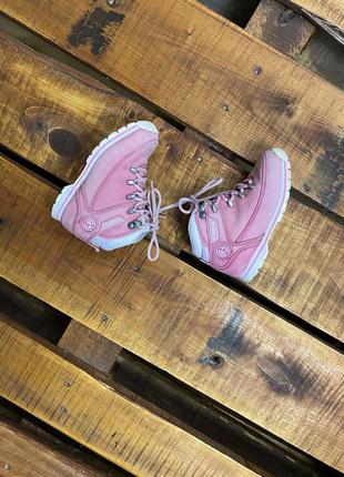 Дитячі шкіряні чоботи firetrap (файртрап 25,5 рр 16 см ідеал оригінал біло-рожеві)