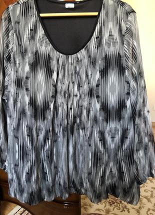 Блузка шифоновая с длинным рукавом и подкладкой