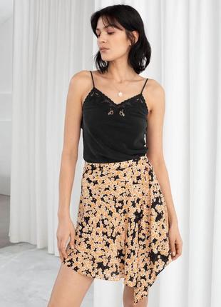 Юбка &amp; other stories floral handkerchief mini skirt / 36 (без 1 пуговица )