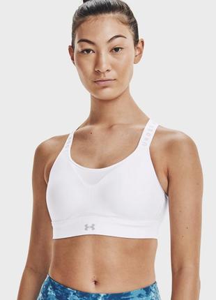 Under armour женский белый спортивный топ ua infinity high bra1 фото