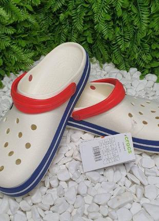 Сабо кроксы crocs crocband white blue jean крокс унисекс мужские женские  сабо7 фото