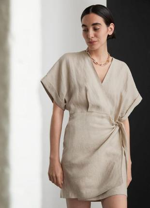 Сукня & other stories linen wrap mini dress / 384 фото