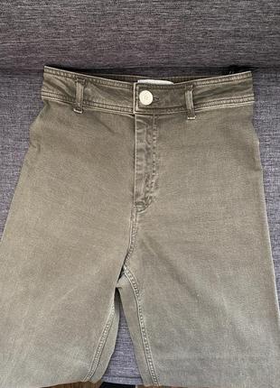 Стильные широкие джинсы /джинсы палаццо хаки 🪲4 фото