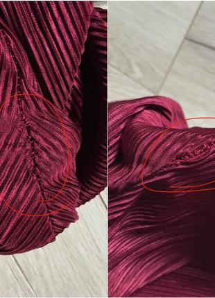 Плиссированные штаны клёш бордового винного цвета miss selfridge10 фото
