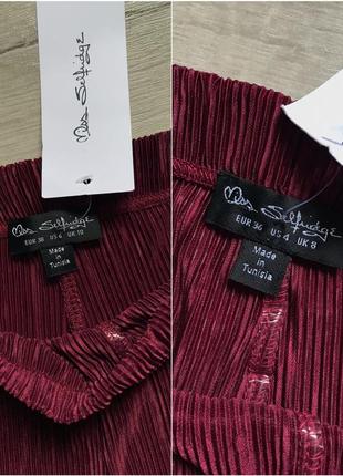 Плісировані штани кльош бордового винного кольору miss selfridge7 фото