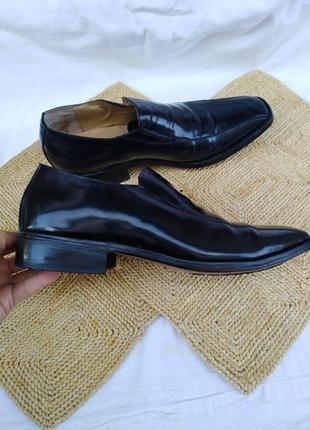 Кожаные туфли samuel windsor натуральная лаковая кожа черные туфли лаковые ботинки мокасины мужские5 фото