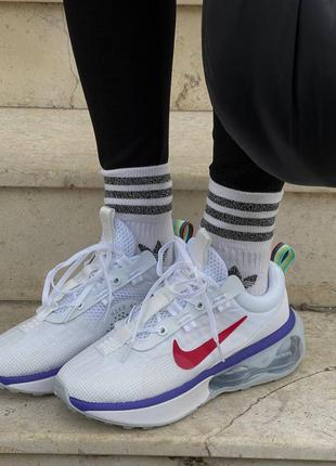 Жіночі спортивні білі з червоним кросівки nike air max 2021 🆕 найк аір