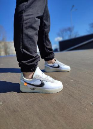 Кросівки nike air force 1 x off-white «white black»10 фото