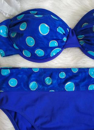 Яскравий синій купальник з високою талією palmers3 фото