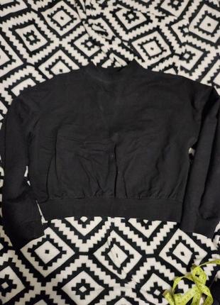 Свитшот свитер натуральный хлопок черный укороченный oversize1 фото