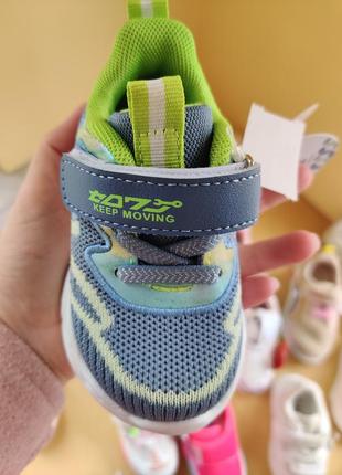 Стильні кросівки для хлопчика сині зелені 22-24 детские кроссовки для мальчика деми tom.m2 фото