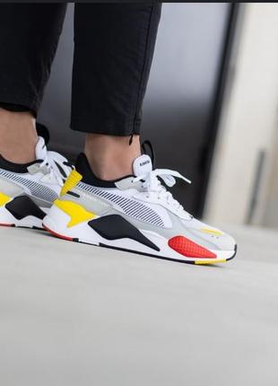 Кросівки снікерси стильні оригінальні puma rs-x toys white/black-cyber yellow art.369449-15