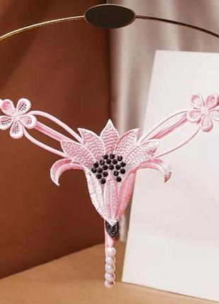 Трусики эротические "лилия", розовые. код: а20