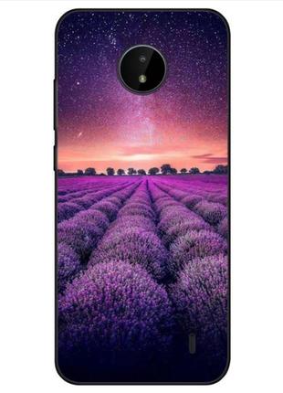 Чехол на nokia c20 лавандовое поле заката