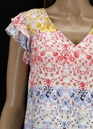 Нежная брендовая блузка "tu" в мелкий цветочный принт. размер uk 8.3 фото