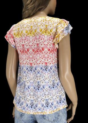 Нежная брендовая блузка "tu" в мелкий цветочный принт. размер uk 8.4 фото
