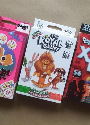 Комплект ігор danko toys. dooble image multibox 2 + the royal bluff їстівне-неїждобне + хто я?