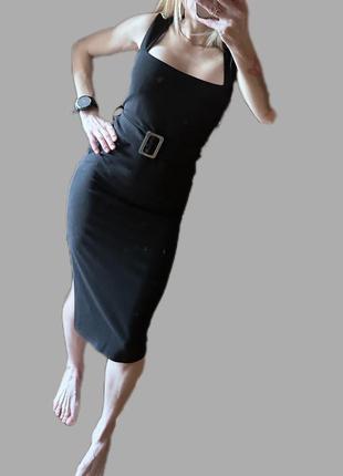 Boohoo платье миди черное с квадратным вырезом в облипну новое с биркой9 фото