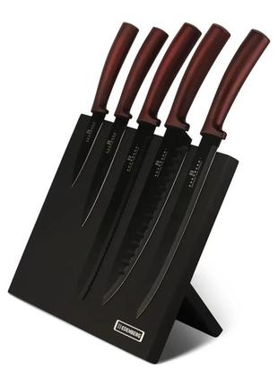 Набір ножів edenberg eb-963 6 предметів на підставці