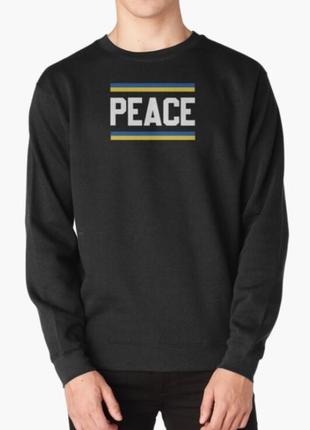 Світшот толстовка унісекс з патріотичним принтом peace мир україні