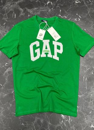 Футболка мужская gap зеленая турция / футболка тишка чоловіча геп гэп гап зелена1 фото