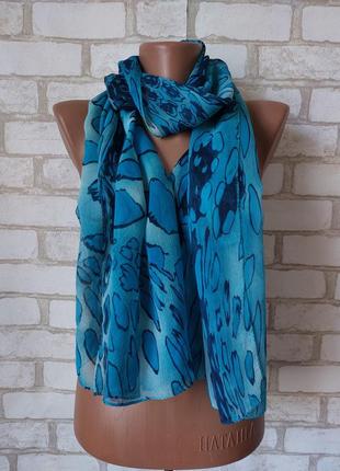 Шифоновый шарф платок голубой2 фото