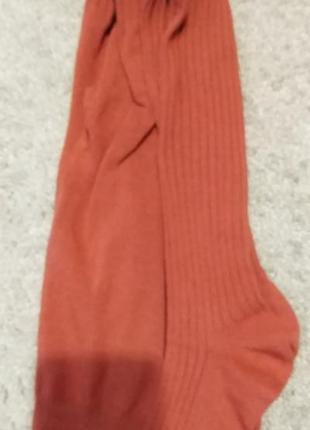 Фірмові нові натуральні підліткові колготи в рубчик теракотові primark