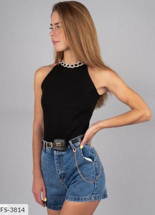 Шорти джинсові з поясом