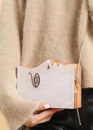 Клатч акриловый, сумочка на цепочке