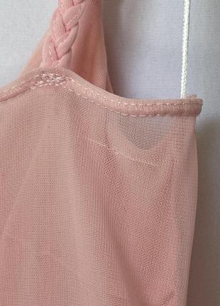 H&m рожевий пеньюар топ сіточка майка білизна комбінація8 фото