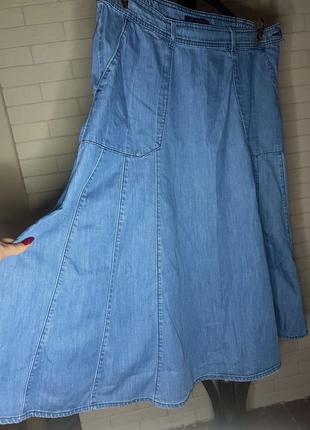 Джинсовая юбка миди большого размера2 фото