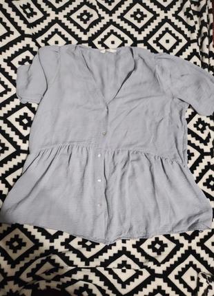 Блуза футболка класична жатка на пуговичках