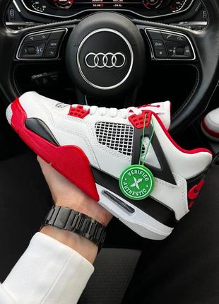 Мужские кроссовки nike air jordan 4 retro fire red 44-45-46