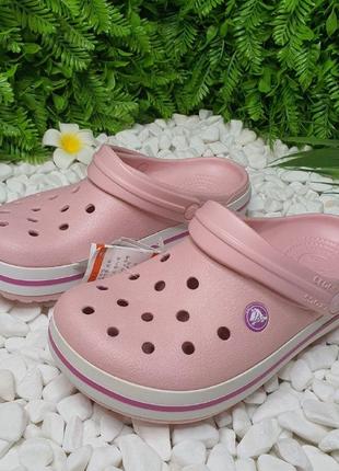 Crocs crocband clog pearl / pink 11016 жіночі крокси сабо пудрові крокбенд