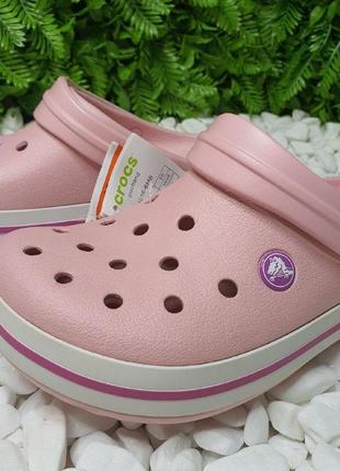 Crocs crocband clog pearl / pink 11016 женские кроксы сабо пудровые крокбенд2 фото